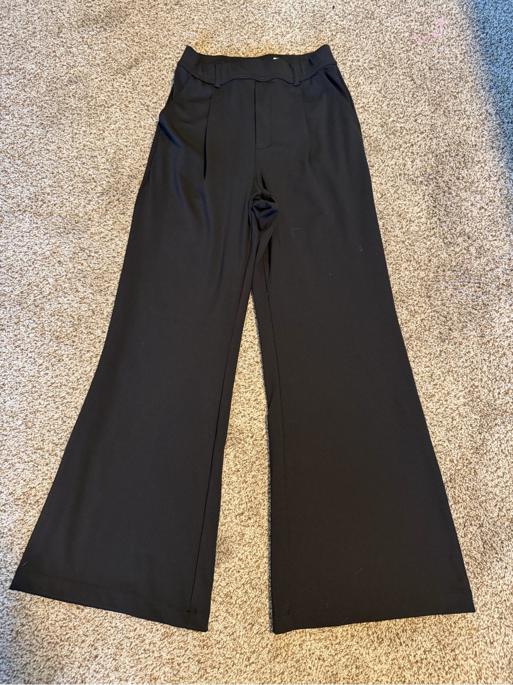 HALARA Black Wide Leg Pull-On Trousers